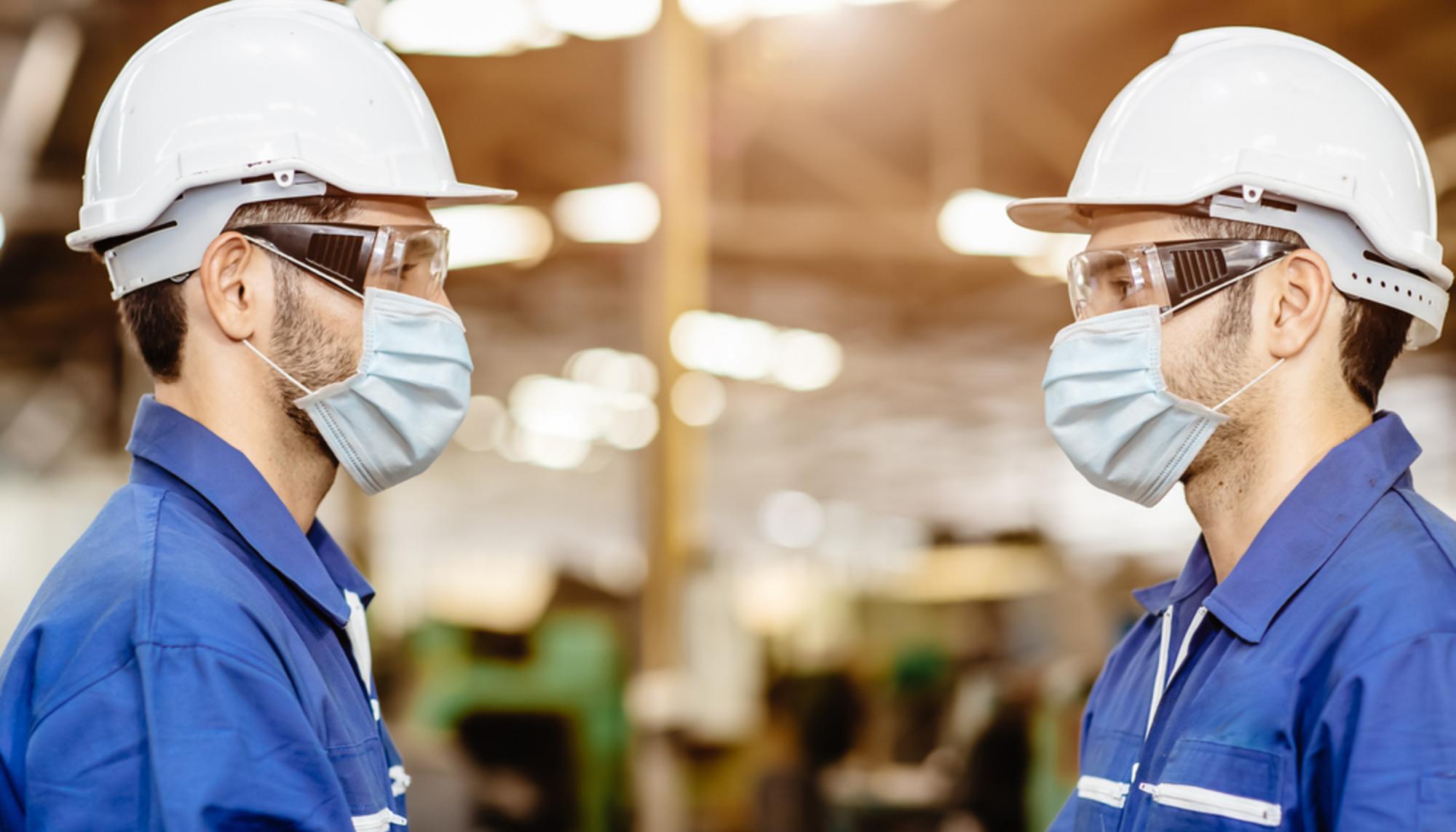 Trabajadores máscara